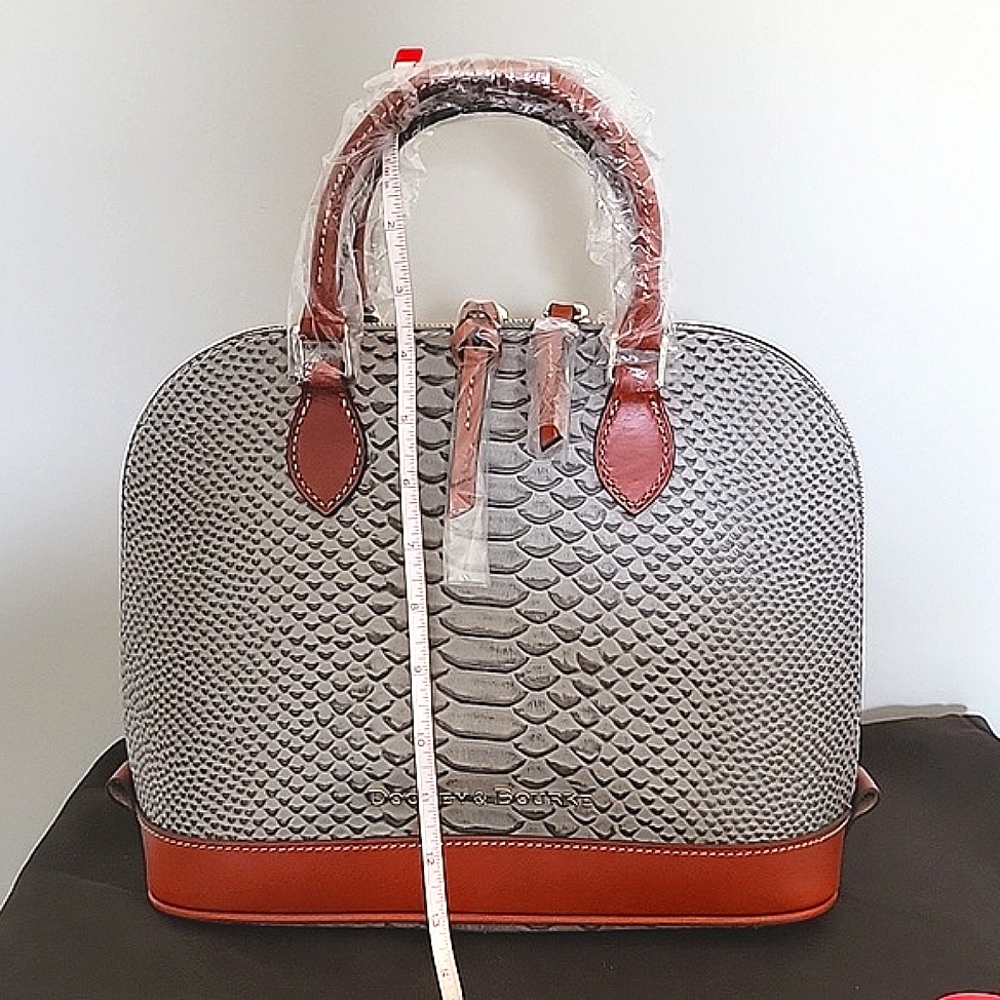NWT Dooney and Bourke Caldwell Zip Zip Satchel Python embossed - Picture 6 of 7